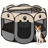 Premium Foldable Pet Playpen for Dogs & Cats – Portable Oxford Fabric Exercise Pen with Zipper Door
