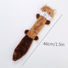 Unstuffed Squeaky Dog Toy – Soft Plush Fox, Raccoon & Squirrel Chew Toy for Small & Medium Dogs