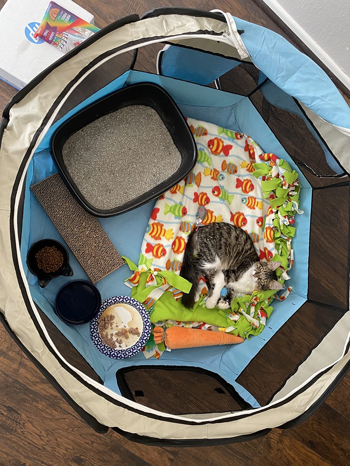 Premium Foldable Pet Playpen for Dogs & Cats – Portable Oxford Fabric Exercise Pen with Zipper Door