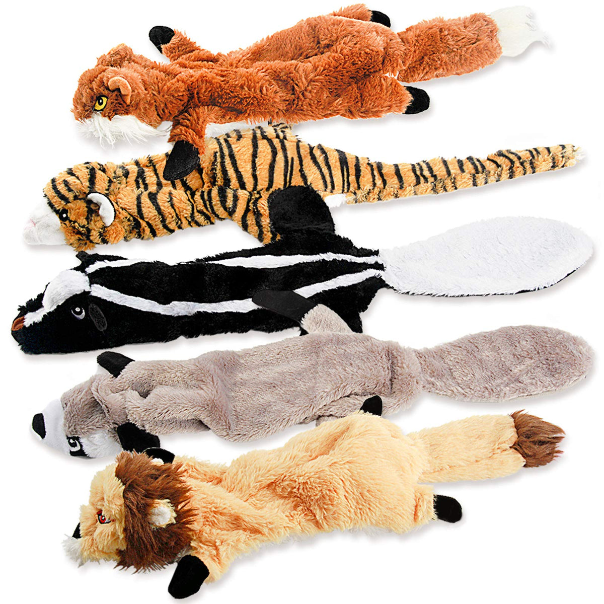 No Stuffing Squeaky Dog Toys – Durable Plush Chew & Interactive Toys for Small, Medium & Large Dogs