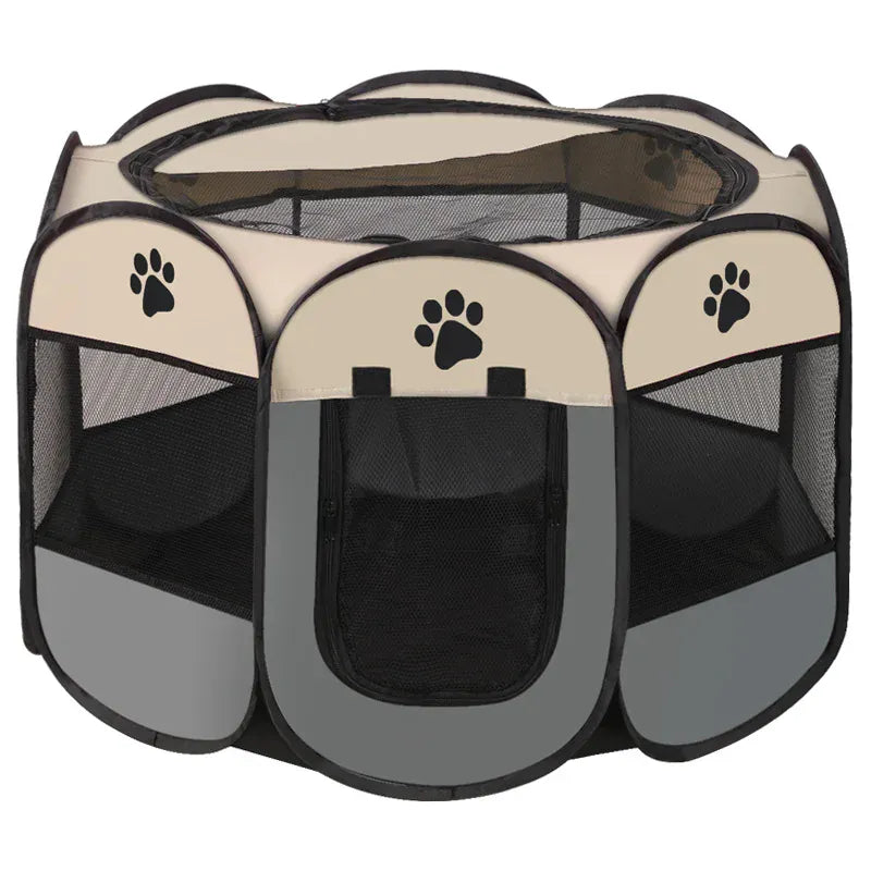 Premium Foldable Pet Playpen for Dogs & Cats – Portable Oxford Fabric Exercise Pen with Zipper Door