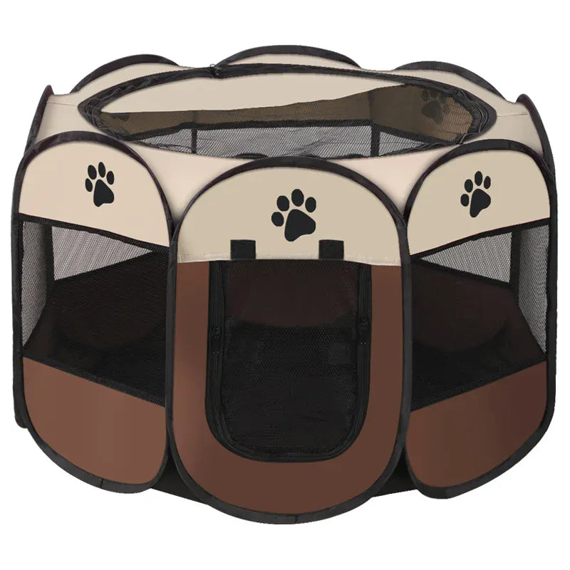 Premium Foldable Pet Playpen for Dogs & Cats – Portable Oxford Fabric Exercise Pen with Zipper Door