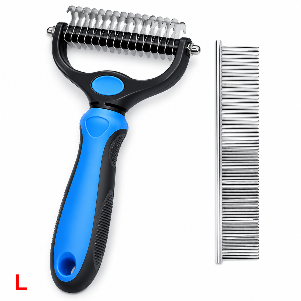 Premium Stainless Steel Pet Grooming Comb for Dogs & Cats – Hair Removal, Dematting & Detangling Tool